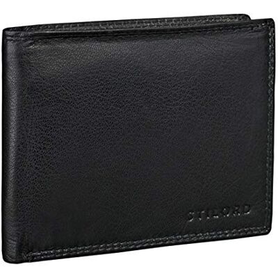 STILORD 'Antonio' Carteira ou carteira de pele RFID NFC estilo vintage para homens porta-cartões ou carteira com design original e de couro autêntico, Preto, Porta-moedas STILORD 'Antonio' Carteira ou carteira de pele RFID NFC estilo vintage para homens porta-cartões ou carteira com design original e de couro autêntico, Preto, Porta-moedas