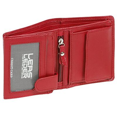 LEAS Carteira pequena para senhores porta-moedas para senhoras, pele autêntica, vermelho Mini-Edition'' LEAS Carteira pequena para senhores porta-moedas para senhoras, pele autêntica, vermelho Mini-Edition''