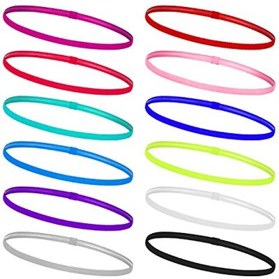 MengH-SHOP Fita desportiva elástica desporto fitas de cabelo antiderrapante para mulheres homens correr ioga golfe multicolorido 12 peças MengH-SHOP Fita desportiva elástica desporto fitas de cabelo antiderrapante para mulheres homens correr ioga golfe multicolorido 12 peças