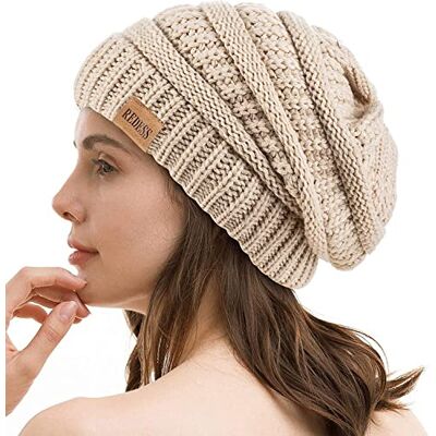 REDESS Gorro de Malha Slouchy para Homens e Mulheres Inverno Quente Chunky Macio Oversized de Cabo REDESS Gorro de Malha Slouchy para Homens e Mulheres Inverno Quente Chunky Macio Oversized de Cabo