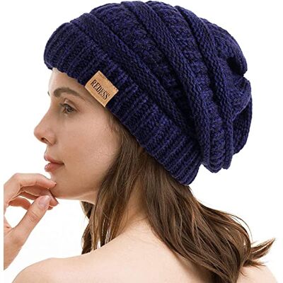 REDESS Gorro de Malha Slouchy para Homens e Mulheres Inverno Quente Chunky Macio Oversized de Cabo REDESS Gorro de Malha Slouchy para Homens e Mulheres Inverno Quente Chunky Macio Oversized de Cabo