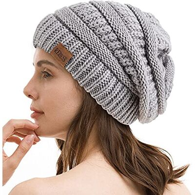 REDESS Gorro de Malha Slouchy para Homens e Mulheres Inverno Quente Chunky Macio Oversized de Cabo REDESS Gorro de Malha Slouchy para Homens e Mulheres Inverno Quente Chunky Macio Oversized de Cabo