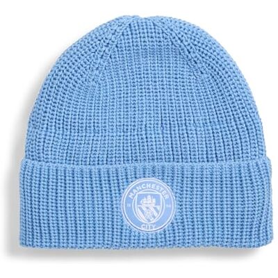 PUMA Gorro Beanie Manchester City Essentials Unisex OneSize, Team Light Blue White Con licencia oficial; gorra de béisbol clásica; cierre metálico ajustable; visera curvada PUMA Gorro Beanie Manchester City Essentials Unisex OneSize, Team Light Blue White Con licencia oficial; gorra de béisbol clásica; cierre metálico ajustable; visera curvada