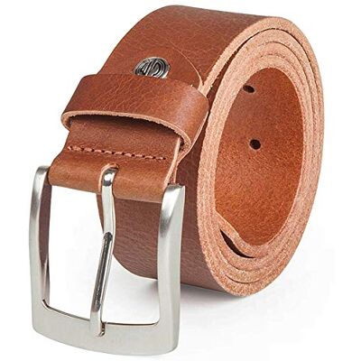 Lindenmann Cinto de couro para homem, cinto de couro de bovino, 40 mm, cor conhaque Lindenmann Cinto de couro para homem, cinto de couro de bovino, 40 mm, cor conhaque