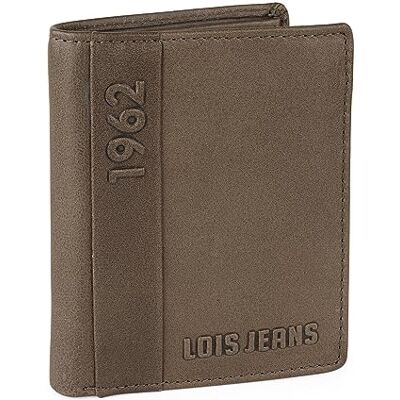 Lois Carteira de pele para homem carteira homem pele com porta-moedas interior e porta-cartões, design Slim, couro autêntico, presente elegante. Proteção RFID, Marrom escuro, Americano Lois Carteira de pele para homem carteira homem pele com porta-moedas interior e porta-cartões, design Slim, couro autêntico, presente elegante. Proteção RFID, Marrom escuro, Americano