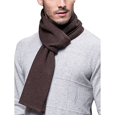 WANYING Inverno outono homem cachecol de malha 6% lã super macia casual de negócios 180 * 30 cm liso, Marrom escuro WANYING Inverno outono homem cachecol de malha 6% lã super macia casual de negócios 180 * 30 cm liso, Marrom escuro