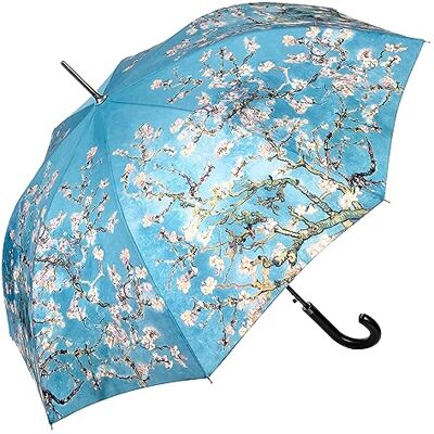VON LILIENFELD Guarda-chuva Vincent van Gogh flor de amêndoa automático senhoras arte guarda-chuva estável, turquesa, M VON LILIENFELD Guarda-chuva Vincent van Gogh flor de amêndoa automático senhoras arte guarda-chuva estável, turquesa, M