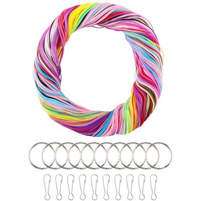 Beihre 200 peças Fios para fazer pulseiras, bacia colorida com acessórios para fabricação de porta-chaves, colar DIY e pulseiras Scooby Doo Beihre 200 peças Fios para fazer pulseiras, bacia colorida com acessórios para fabricação de porta-chaves, colar DIY e pulseiras Scooby Doo