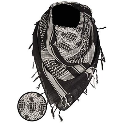 Mil-Tec Shemagh Lenço para homem, Preto e branco, Tamanho único Mil-Tec Shemagh Lenço para homem, Preto e branco, Tamanho único