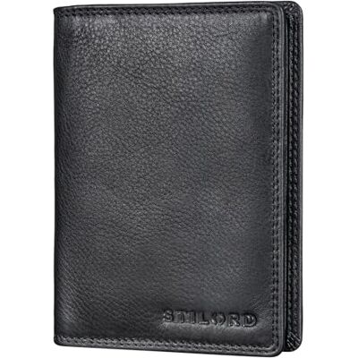STILORD " Porta-cartões e Porta-moedas Homem e Mulher em Couro, Carteira Multifuncional com Proteção RFID para Documentos, Capa para Passaporte, em Pele Autêntica, Cor: Preto, Preto STILORD " Porta-cartões e Porta-moedas Homem e Mulher em Couro, Carteira Multifuncional com Proteção RFID para Documentos, Capa para Passaporte, em Pele Autêntica, Cor: Preto, Preto