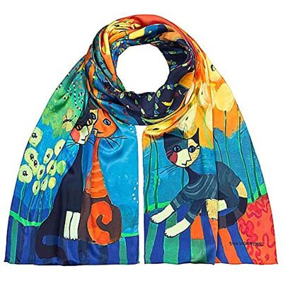 VON LILIENFELD ® Lenço Fular Rosina Wachtmeister Dolce Vita xailes cachecol seda mulher arte gato, Várias cores VON LILIENFELD ® Lenço Fular Rosina Wachtmeister Dolce Vita xailes cachecol seda mulher arte gato, Várias cores