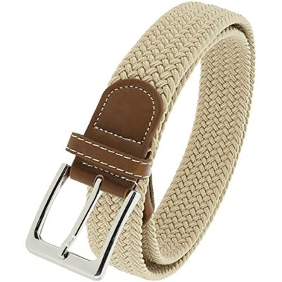 FASHIONGEN Cinto elástico entrançado em couro genuíno verdadeiro para homem e mulher, para calças de ganga, PERDERSEN FASHIONGEN Cinto elástico entrançado em couro genuíno verdadeiro para homem e mulher, para calças de ganga, PERDERSEN