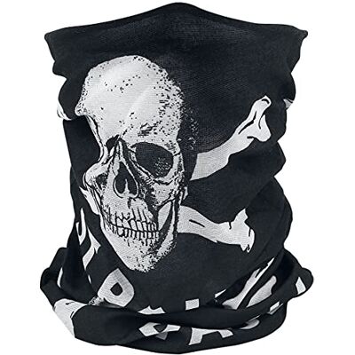 FC St. Pauli Calcinha de pescoço unissexo, design de caveira, cor branca e preta FC St. Pauli Calcinha de pescoço unissexo, design de caveira, cor branca e preta