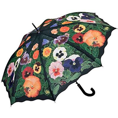 VON LILIENFELD Guarda-chuva de chuva flor pensamentos longo clássico automático grande estável mulher VON LILIENFELD Guarda-chuva de chuva flor pensamentos longo clássico automático grande estável mulher