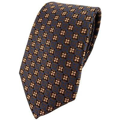 TigerTie Gravata castanho escuro azul prata modelada TigerTie Gravata castanho escuro azul prata modelada