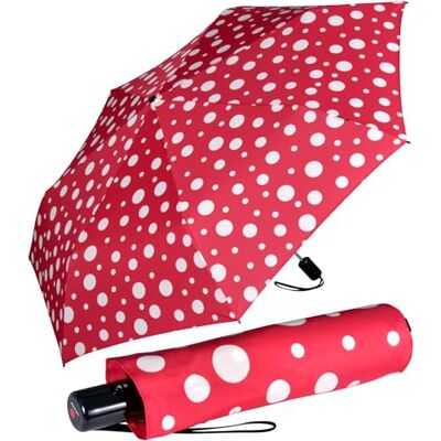 Knirps Guarda-chuva de bolso Slim Duomatic Dots, Vermelho, Pontilhado Knirps Guarda-chuva de bolso Slim Duomatic Dots, Vermelho, Pontilhado