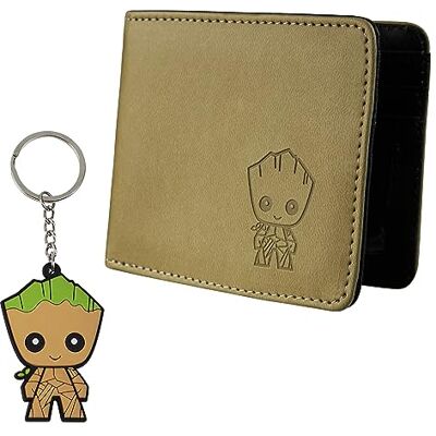 Marvel Carteira de desenhos para homens e adolescentes carteira rapaz com design Groot inclui porta-chaves (bege root) Marvel Carteira de desenhos para homens e adolescentes carteira rapaz com design Groot inclui porta-chaves (bege root)