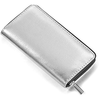 DonDon Carteira de moedas para Mulher Macia, com Aspeto Metalizado Fecho de Zíper em Dourado Prata Dourado Rosa ou Cinza 20 x 10 x 2,5 cm DonDon Carteira de moedas para Mulher Macia, com Aspeto Metalizado Fecho de Zíper em Dourado Prata Dourado Rosa ou Cinza 20 x 10 x 2,5 cm