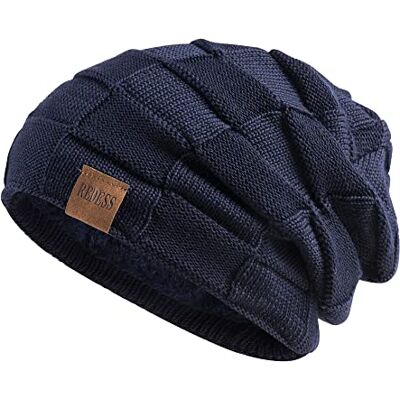 REDESS Gorro homens e mulheres, gorros quentes de inverno, gorro de caveira de malha grossa REDESS Gorro homens e mulheres, gorros quentes de inverno, gorro de caveira de malha grossa