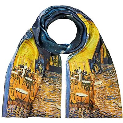 VON LILIENFELD Lenço Fular xailes Vincent van Gogh: Café noturno cachecol seda xaile xaile mulher arte, Várias cores VON LILIENFELD Lenço Fular xailes Vincent van Gogh: Café noturno cachecol seda xaile xaile mulher arte, Várias cores
