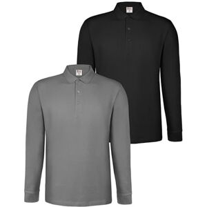 ALPIDEX Polo Masculino Manga Longa Pack de 2 Camisa Lisa de Algodão Casual S M L XL XXL 3XL 4XL 5XL, Storm, 3XL ALPIDEX Polo Masculino Manga Longa Pack de 2 Camisa Lisa de Algodão Casual S M L XL XXL 3XL 4XL 5XL, Storm, 3XL
