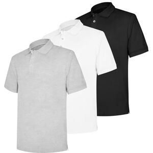 LiKing 3er Pack polo camisa homem lazer confortável polos homem manga curta humidade roupa desportiva homem golfe polo shirt homem manga curta desporto lazer t-shirt, 1 x preto / 1 x branco/1 x LiKing 3er Pack polo camisa homem lazer confortável polos homem manga curta humidade roupa desportiva homem golfe polo shirt homem manga curta desporto lazer t-shirt, 1 x preto / 1 x branco/1 x