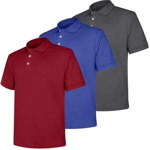 LiKing 3er Pack polo camisa homem lazer confortável polos homem manga curta humidade roupa desportiva homem golfe polo shirt homem manga curta desporto lazer t-shirt, 1 x cinzento escuro/1 x azul/1 x LiKing 3er Pack polo camisa homem lazer confortável polos homem manga curta humidade roupa desportiva homem golfe polo shirt homem manga curta desporto lazer t-shirt, 1 x cinzento escuro/1 x azul/1 x