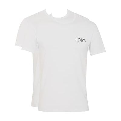 Giorgio Armani Bold Monogram 2-pack t-shirt pacote de 2 camisolas de gola redonda para homem, Branco / branco, Médio Giorgio Armani Bold Monogram 2-pack t-shirt pacote de 2 camisolas de gola redonda para homem, Branco / branco, Médio