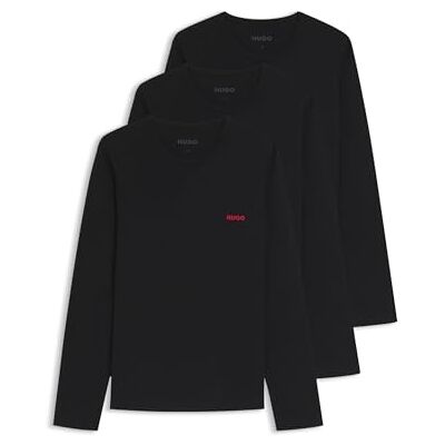 HUGO T-shirt RN Triplet para homem de manga comprida para homem, Preto, XL HUGO T-shirt RN Triplet para homem de manga comprida para homem, Preto, XL