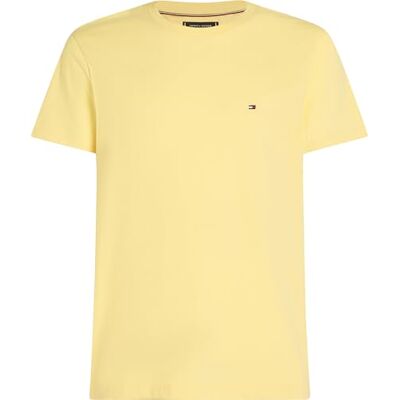 Tommy Hilfiger T-shirt de manga curta para homem, Seasonal Solid Tee com gola redonda, amarelo (citronela), XL Tommy Hilfiger T-shirt de manga curta para homem, Seasonal Solid Tee com gola redonda, amarelo (citronela), XL