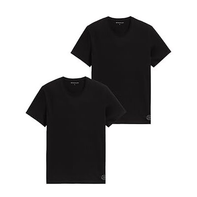 Tom Tailor Camiseta básica em Pacote Duplo (Pack de 2) para Homem, 2999 Black, XL Tom Tailor Camiseta básica em Pacote Duplo (Pack de 2) para Homem, 2999 Black, XL
