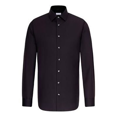 Seidensticker Shaped Bügelfrei Kent Langarm homem camisa, Preto e branco Seidensticker Shaped Bügelfrei Kent Langarm homem camisa, Preto e branco