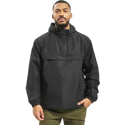 Brandit Summer Windbreaker Jaqueta corta vento de verão para homem, Preto (Preto), M Brandit Summer Windbreaker Jaqueta corta vento de verão para homem, Preto (Preto), M