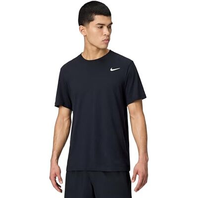 Nike M NK Dry Tee Dfc Crew Solid T-shirt para homem, preto/branco, S-T Nike M NK Dry Tee Dfc Crew Solid T-shirt para homem, preto/branco, S-T