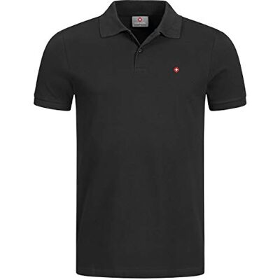 Höhenhorn Waliss Camisa polo masculina, corte regular, Preto, L Höhenhorn Waliss Camisa polo masculina, corte regular, Preto, L