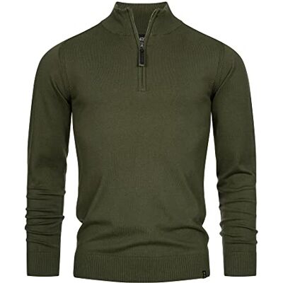 Indicode Homens Gore Jersey feito de 80% algodão com gola alta, Army, M Indicode Homens Gore Jersey feito de 80% algodão com gola alta, Army, M