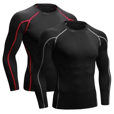 Niksa 2 peças t-shirts de fitness compressão roupa desportiva manga comprida homem para correr, exercício, ginásio Niksa 2 peças t-shirts de fitness compressão roupa desportiva manga comprida homem para correr, exercício, ginásio
