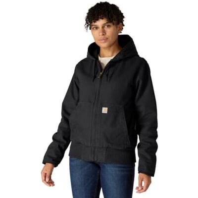 Carhartt , Homem, Casaco De Estilo Desportivo, Isolado, Em Algodão De Lona Com Efeito Desgastado, Ajuste Solto, Preto Carhartt , Homem, Casaco De Estilo Desportivo, Isolado, Em Algodão De Lona Com Efeito Desgastado, Ajuste Solto, Preto