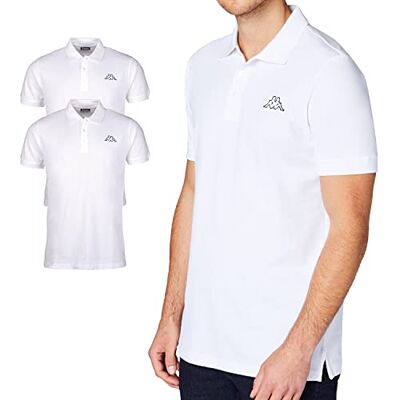 Kappa Camisa polo masculina Vénis em embalagem de 2 unidades em M-5XL Polo com logótipo impresso, polo básico para homem, polo de manga curta para desporto, lazer e escritório, Branco, XL Kappa Camisa polo masculina Vénis em embalagem de 2 unidades em M-5XL Polo com logótipo impresso, polo básico para homem, polo de manga curta para desporto, lazer e escritório, Branco, XL
