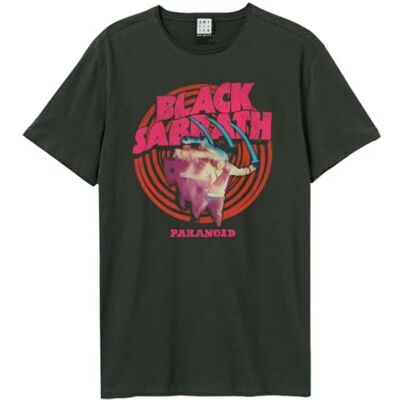 Amplified Black Sabbath Collection Paranoid homem t-shirt cinzento carvão 100% algodão regular Amplified Black Sabbath Collection Paranoid homem t-shirt cinzento carvão 100% algodão regular