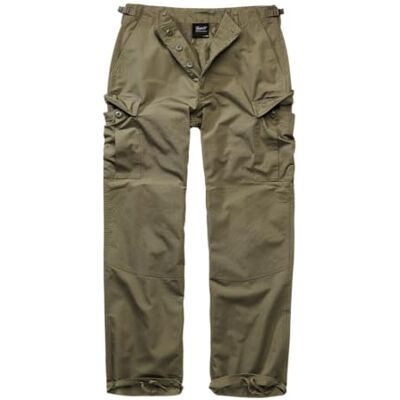 Brandit BDU Ripstop Trouser Calças cargo pretas largas para homem, Azeitona Brandit BDU Ripstop Trouser Calças cargo pretas largas para homem, Azeitona