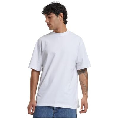 Urban Classics Tall tee, t-shirt para homem, Cinza Claro, Ajuste Largo, Branco e ouro, 6XL Grande Urban Classics Tall tee, t-shirt para homem, Cinza Claro, Ajuste Largo, Branco e ouro, 6XL Grande