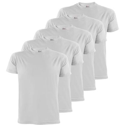 ALPIDEX T-Shirt T-shirts homem pack de 5 gola redonda 100 % algodão uniforme curto Shirt Men camisa de manga casual S M L XL XXL 3XL 4XL 5XL, tamanho: 5XL, cor: nuvem ALPIDEX T-Shirt T-shirts homem pack de 5 gola redonda 100 % algodão uniforme curto Shirt Men camisa de manga casual S M L XL XXL 3XL 4XL 5XL, tamanho: 5XL, cor: nuvem