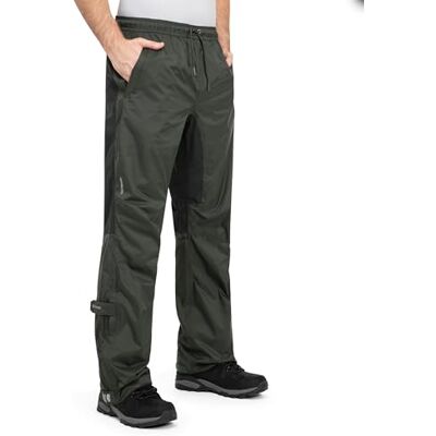 Höhenhorn Pluvia Calças de chuva para homem, impermeáveis, respiráveis, com bolsa de transporte, verde Höhenhorn Pluvia Calças de chuva para homem, impermeáveis, respiráveis, com bolsa de transporte, verde