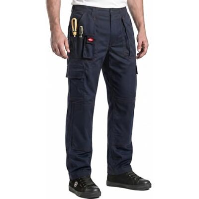Lee Cooper LCPNT206 Roupa de trabalho para homens com vários bolsos e bolsos para joelheiras, calças de carga de trabalho, preto, 32W / 31L Lee Cooper LCPNT206 Roupa de trabalho para homens com vários bolsos e bolsos para joelheiras, calças de carga de trabalho, preto, 32W / 31L