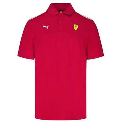 PUMA Scuderia Ferrari F1 Polo clássico para homem Camiseta infantil con logotipo, Logotipo del Scudetto Ferrari delante, Logotipo del felino de en la manga PUMA Scuderia Ferrari F1 Polo clássico para homem Camiseta infantil con logotipo, Logotipo del Scudetto Ferrari delante, Logotipo del felino de en la manga