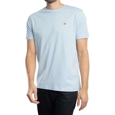 GANT Reg Shield SS T-shirt para homem, azul e amarelo:, Pequeno GANT Reg Shield SS T-shirt para homem, azul e amarelo:, Pequeno