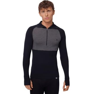 DANISH ENDURANCE Camiseta de Meia-Zíper em Merino para Homem, Roupa Interior Térmica Premium, Meia-Zíper DANISH ENDURANCE Camiseta de Meia-Zíper em Merino para Homem, Roupa Interior Térmica Premium, Meia-Zíper