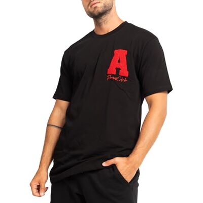 Subliminal Mode Subliminal T-shirt de manga curta para homem, algodão, com bordado com letra A, estilo clássico de moda, básico, corte clássico BX128, preto, S Subliminal Mode Subliminal T-shirt de manga curta para homem, algodão, com bordado com letra A, estilo clássico de moda, básico, corte clássico BX128, preto, S