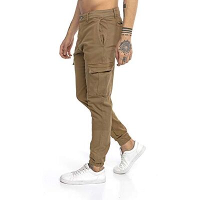 RED BRIDGE Calças de ganga para homem de ganga Joggers Cargo Look, Castanho, 29 W/32 L RED BRIDGE Calças de ganga para homem de ganga Joggers Cargo Look, Castanho, 29 W/32 L